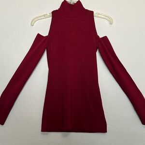 WHBM Red Moc neck  Cold Shoulder Sweater (NWT)
